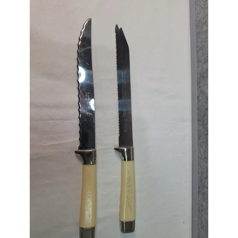 Regent Sheffield England Stainless Steel Knife Set Miracle Worker Vintage Cream